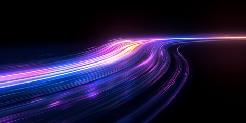 Wall Mural - Abstract background with a single smooth line of light in blue and purple colors creating a dynamic and vibrant wave effect perfect for modern designs or wallpapers.