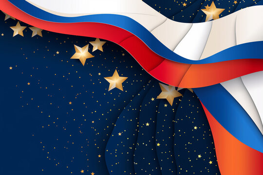 Happy independence day Russia. Russian flag. vector illustration design. (Russian translation: 12 June Russia day)
