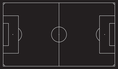 Football fields top view. Soccer grass fields with chalk lines. Green grass field background. Vector Football - Soccer Field. Scheme and marking of the football field, soccer field.