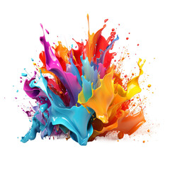 Wall Mural - colorful splashes on white