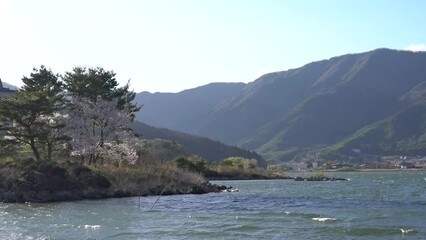 Sticker - Lake Kawaguchi scenery in Yamanashi, Japan