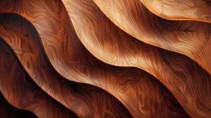 Wood art background - Abstract closeup of detailed organic brown wooden waving waves wall texture banner wall


