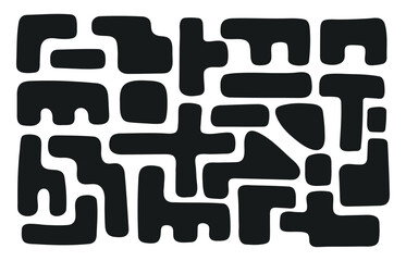 Wall Mural - set of organic shapes in modern style, seamless pattern background. background with bright color liq