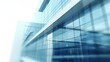 © JP STUDIO LAB - 3D illustration of a business center featuring a blurred glass facade and blue-tinted windows, contemporary and abstract, isolated on white background, copy space