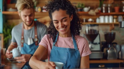 Poster - The smiling cafe barista