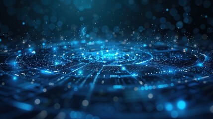 Abstract glowing blue network design