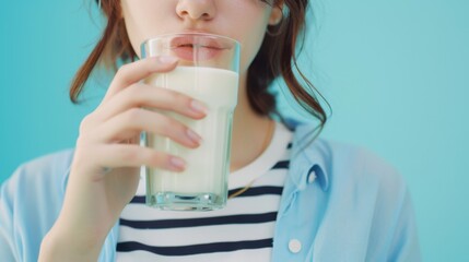 Sticker - The woman drinking milk