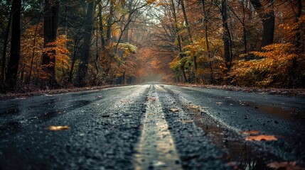 Wall Mural - Nature s Road Asphalt under the Sky Amongst Trees