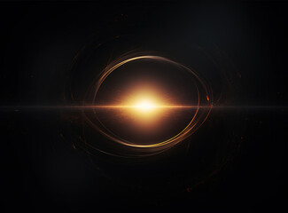 Wall Mural - light flare in the dark space. abstract background with shiny lens glare effect.