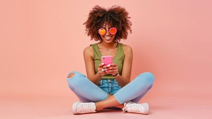 Poster - The woman with pink phone