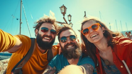 Canvas Print - Friends Taking Fun Selfie