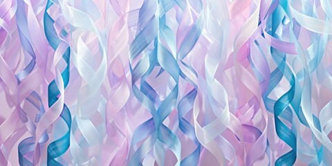 Wall Mural - cascading ribbons of pastel shades intertwining in a graceful dance, painting a picture of whimsical