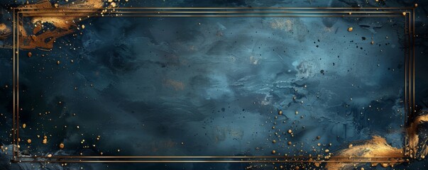Wall Mural - Starry sky with golden and blue cosmic nebula background