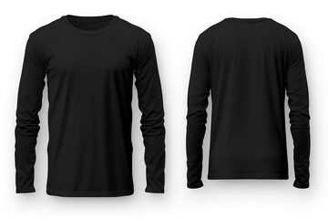 Wall Mural - Blank black long sleve t-shirt mock_up template front