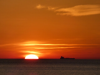 Sunset on the Baltic Sea in Markgrafenheide near Rostock