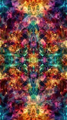 Wall Mural - an abstract background that feels like a digital kaleidoscope, with a mix of colors and patterns tha