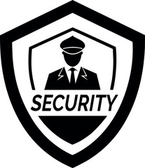 Wall Mural - Security Shield logo vector art illustration, a Strong Sign security logo isolated white background