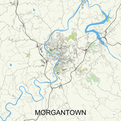  Morgantown, West Virginia, United States map poster art