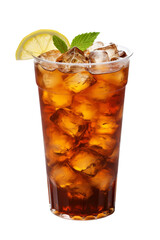 Wall Mural - iced tea Isolated on transparent background, png, cut out.