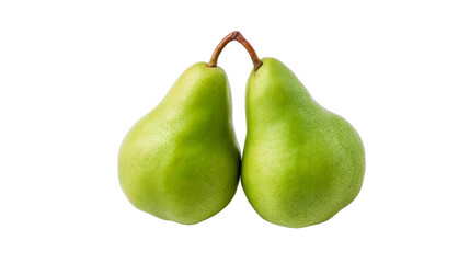 Wall Mural - Pair of halves of a green pear Isolated on transparent background, png, cut out.