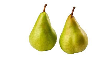 Wall Mural - Pair of halves of a green pear Isolated on transparent background, png, cut out.