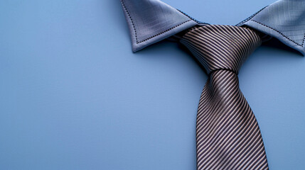 Wall Mural - top view of necktie isolated on the solid background with copy space.