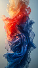 Poster - Mesmerizing Red, White, and Blue Abstract Silk Waves Design