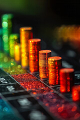 Poster - An animation of a bar chart with bars that grow and change color from red to green, indicating a transition from losses to profits,