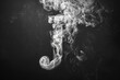 © Ева Поликарпова - A black and white photograph of a smoke letter 'J'
