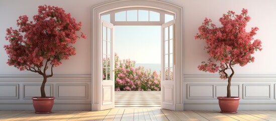 Wall Mural - The open door with nature view