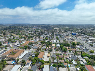 Wall Mural - Aerial view of houses and communities in Vista, Carlsbad in North County of San Diego, California. USA.