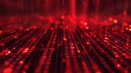 red binary matrix code numbers on black background, for overlay and screen layer modes