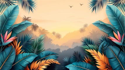 Modern modern abstract tropical summer posters
