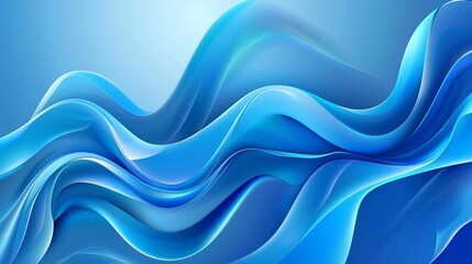 Wall Mural - A vibrant abstract blue vector background, ideal for design use, featuring smooth gradients and flowing geometric shapes that create a sense of movement and depth