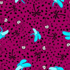 Abstract cartoon summer fruit seamless banana pattern for wrapping paper