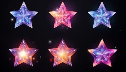 Wall Mural - hologram colorful stars