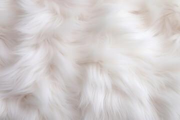 The fur is white and fluffy. It looks like it's from a cat. The fur is very soft and looks like it's made of cotton