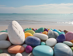 Colorful rocks on the beach
