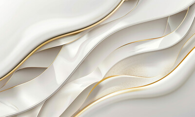 Wall Mural - Elegant white background with elegant golden elements. Modern 3D Abstract Vector Illustration Design