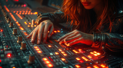 Wall Mural - dj mixer in a studio