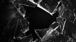 © Schmidt - shattered broken glass car window on black background, for overlay and screen layer modes
