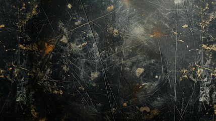 Wall Mural - black kitchen table background with scratches and cracks, for overlay and screen layer modes
