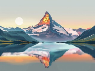 Sticker - Mountain with Lake