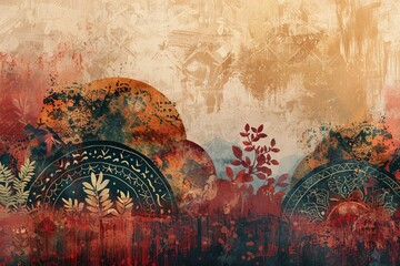 Wall Mural - Bohemian graphic background