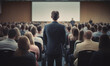 © Akilmazumder - Public speaker talking in front of audience, Successful businessman holds business conference for the press, Speaker at Business Conference and Presentation