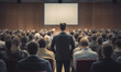 © Akilmazumder - Public speaker talking in front of audience, Successful businessman holds business conference for the press, Speaker at Business Conference and Presentation