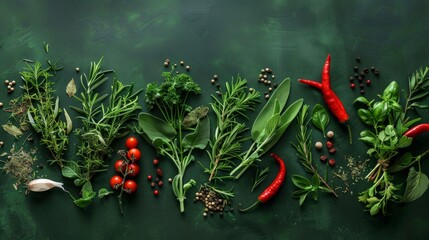 various herbs mixed together green healthy background food wallpaper