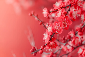 Wall Mural - the plum blossom have a copy space for Chinese theme product to display


