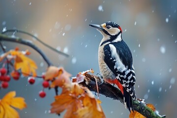 Canvas Print - Great spotted woodpecker (Dryocopus martius)