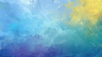 Background in blue hue with touches of yellow green cream and purple shades